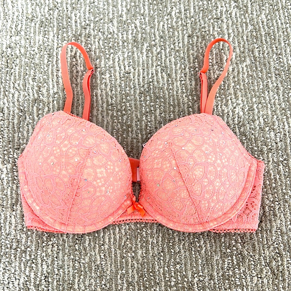 Victoria secret dream angel push up coral bra 32D